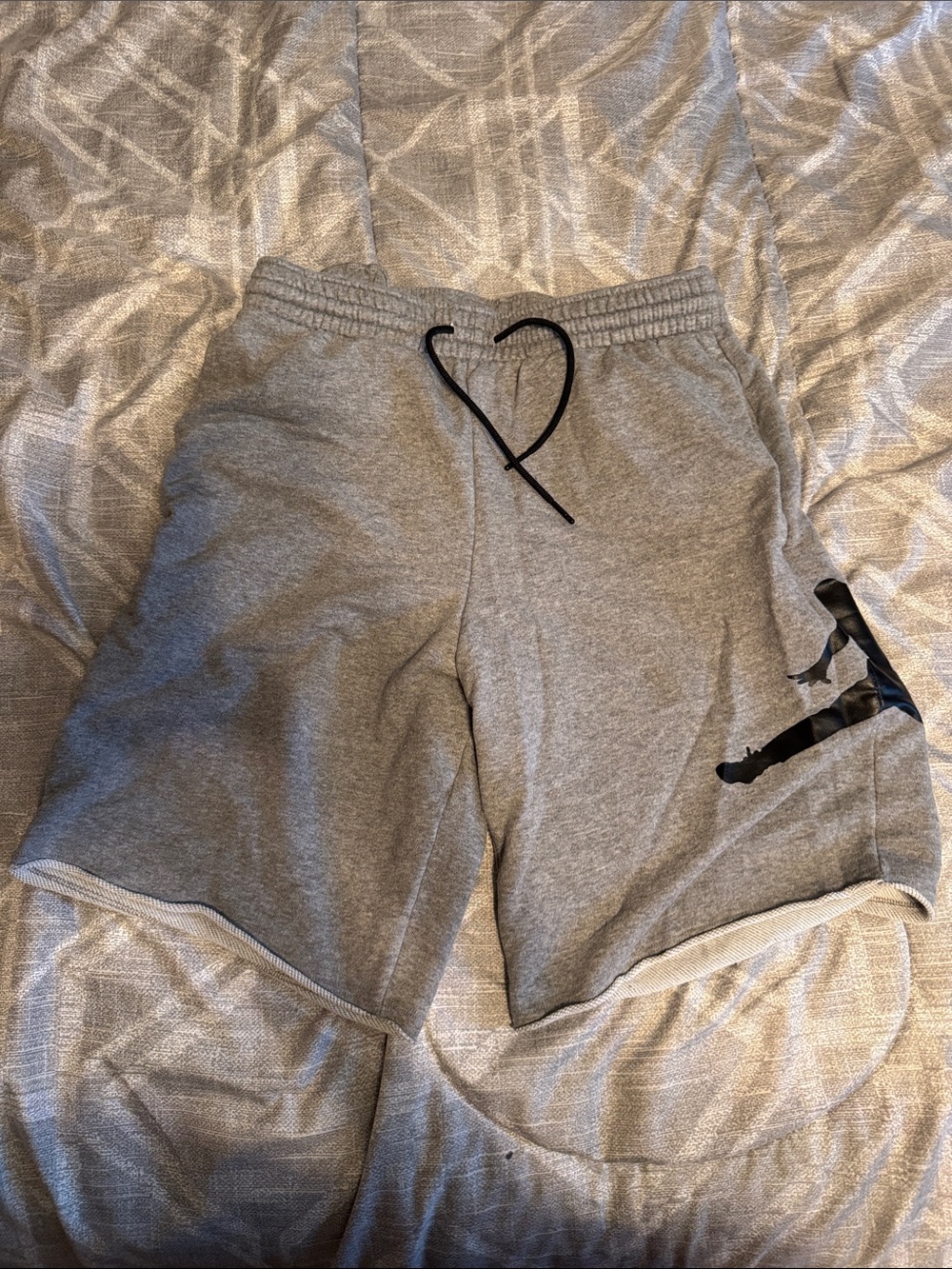 Jordan Gray Athletic Shorts with Black Drawstring